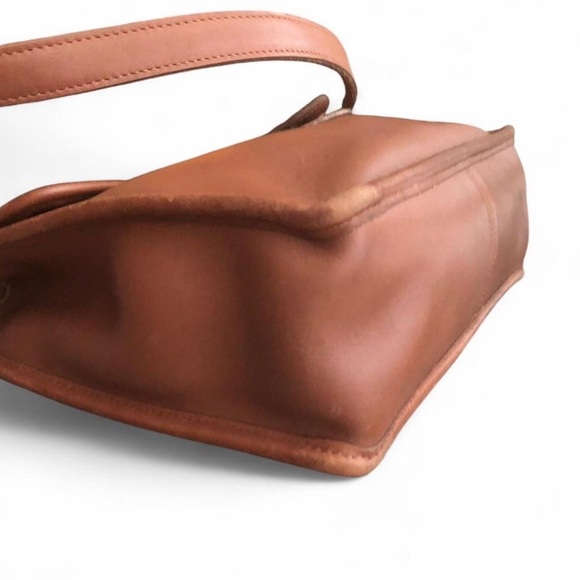 Vintage Authentic Leather Coach Willis Satchel Shoulder Bag #9927 Crossbody Tan - Picture 7 of 16